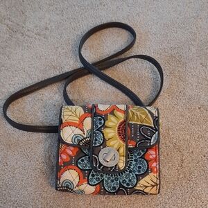 Vera Bradley Floral Patterned Crossbody Wallet Bag